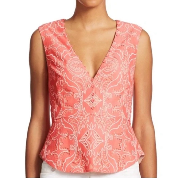 EUC elegant BCBGMAXAZRIA coral top - Picture 3 of 8